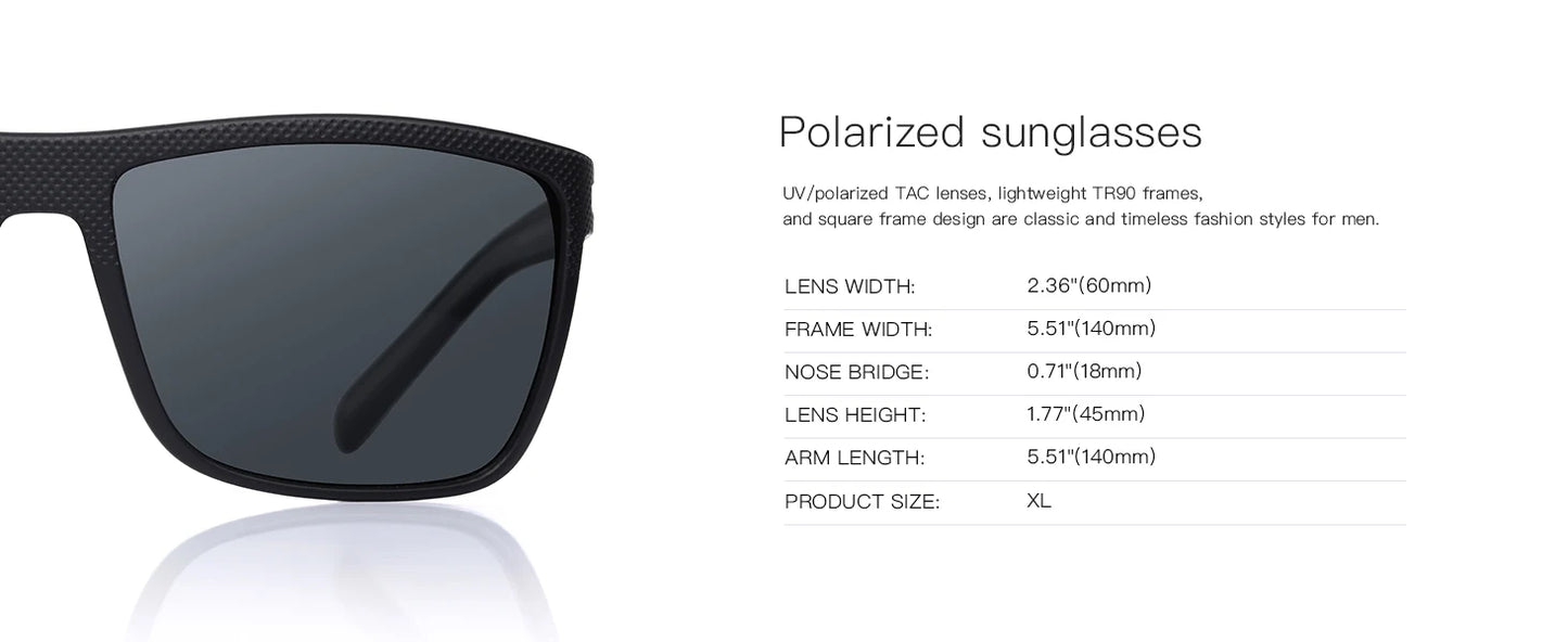 Polarized Sunglasses for Men Lightweight TR90 Frame