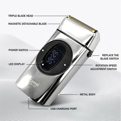 Kemei Beard Trimmer Professional Hair Trimmers IPX7 Beard Shaver
