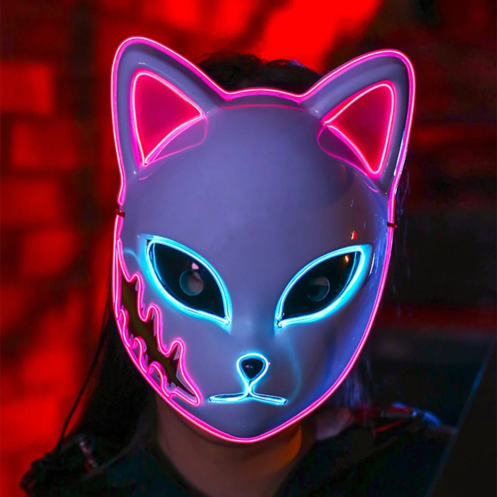 Halloween Neon Mask Cosplay Japanese Anime Neon LED