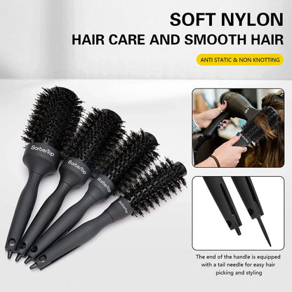 Handle Round Rolling Brush Straight Twill Hair Comb