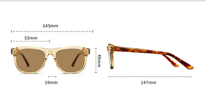 Summer Acetate Transparent Brown Sunglasses Men Beach