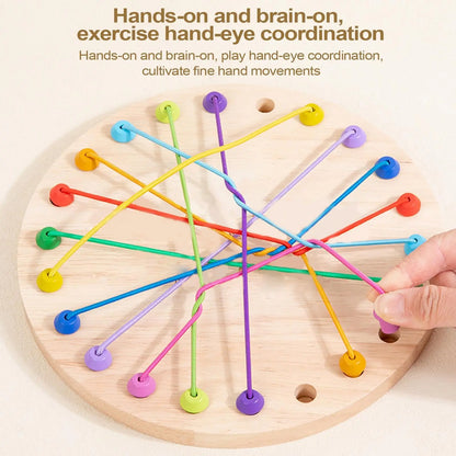 Rubber Wood Twisted Rope Puzzle Game Brainy Knots Rope