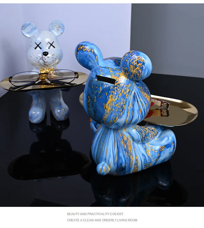 Colorful Bear Statues and Sculptures Butler Figure Ornaments