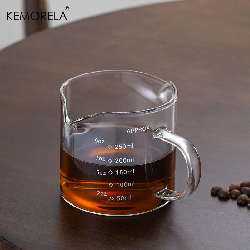 Glass Measuring Cup With Handle Espresso Milk Cup