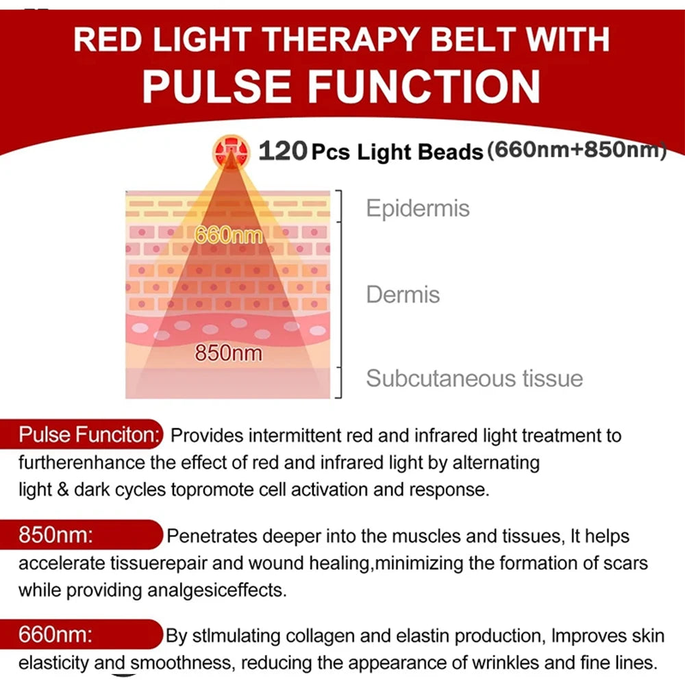 Red Light Therapy Device for Pain Relief Infrared Light