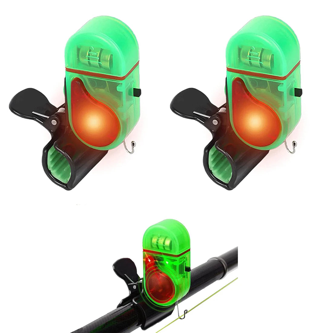 Fishing Bite Alarm with LED Light Clip On Fish