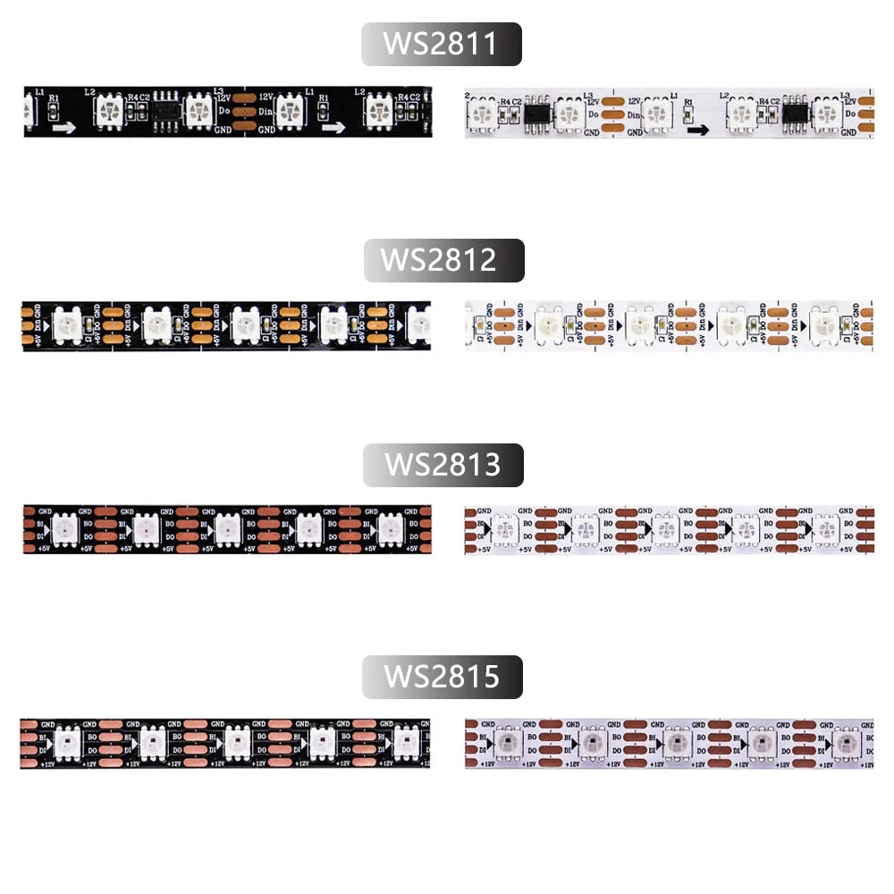 WS2811 WS2812B WS2815 WS2815 RGB LED Strip Tape Light
