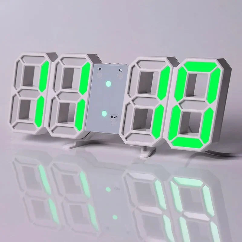 LED Digital Alarm Clock Wall Hanging With 3D Display
