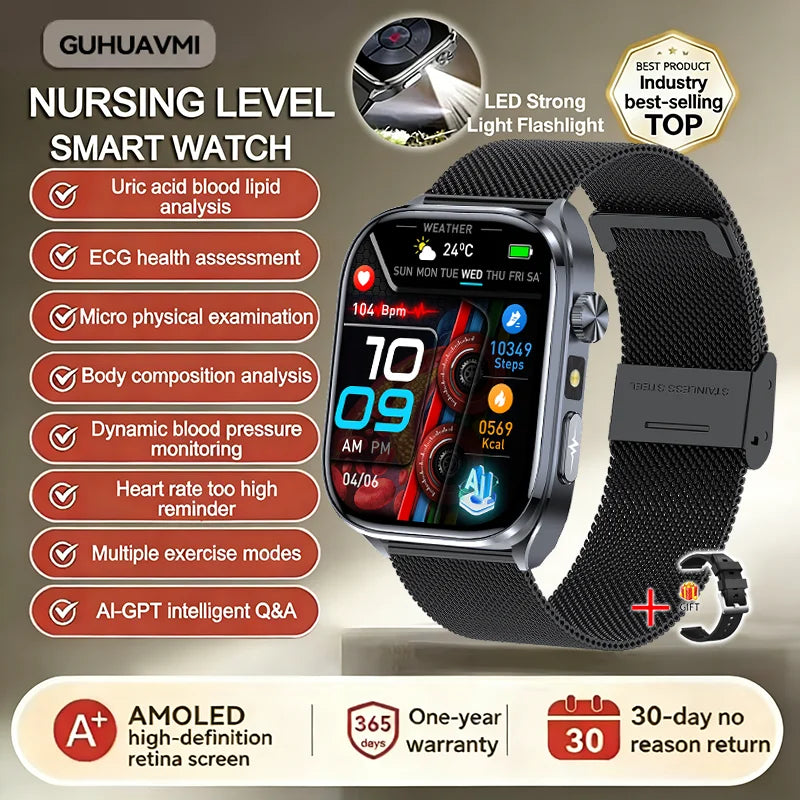 New AI Health Care Accurate detection ECG Smart Watch
