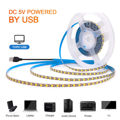 3MM 5MM 8MM Width DC 5V LED Strip 2835 120LEDs