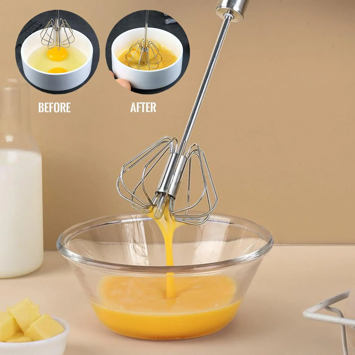 Semi Automatic Egg Beater Stainless Steel Mixer