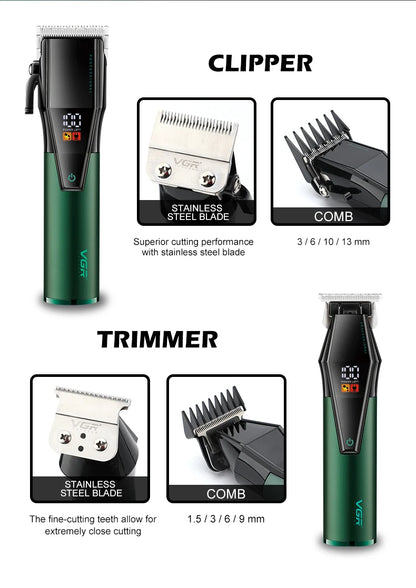 VGR 677 Hair Trimmer Professional Hair Clipper Set