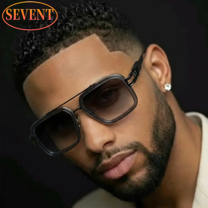 Oversized Steampunk Square Sunglasses Men Big Luxury Brand