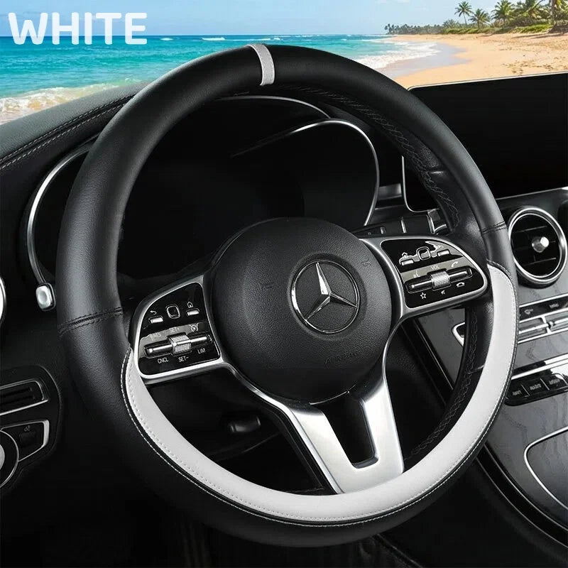 Napa Leather Steering Wheel Cover Non-Slip Inside