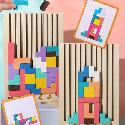 Wooden Puzzle Toy Stacking Game for Family Gathering
