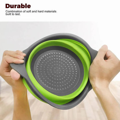 Silicone Folding Drain Basket Fruit Vegetable Washing Basket