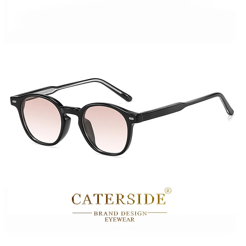 Caterside Polarized Round Sunglasses Men TR Frame