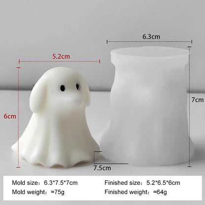 DIY Halloween Candle Spook Puppy Cat Silicone Mold