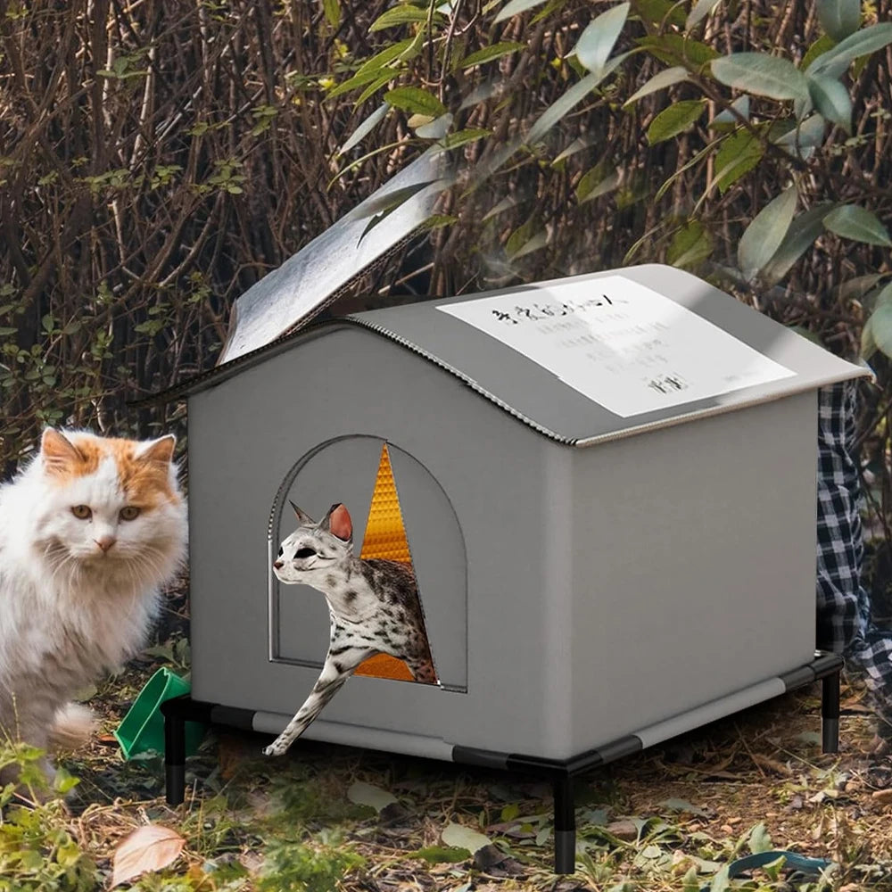 Stray Cat Houses with Mat Waterproof Summer Cool