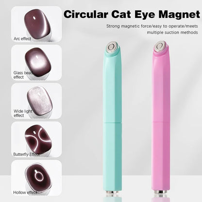 3-In-1 Aperture Shape Cat Eye Nail Art Magnet Tool