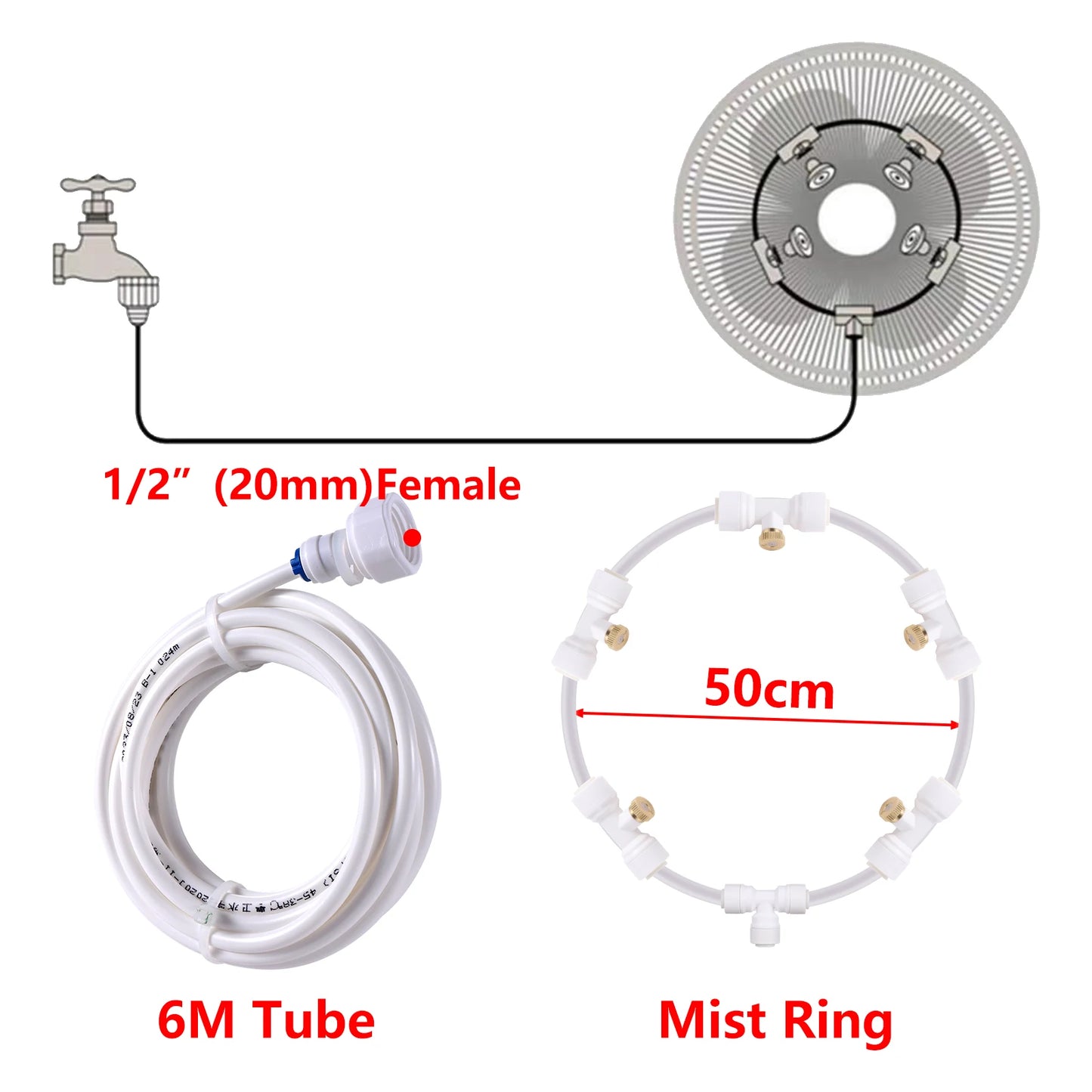 Outdoor Misting Cooling System Garden Patio