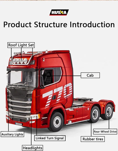 HUINA 1501 770S Alloy Tractor 19CH RC Truck 1/18 2.4G remote