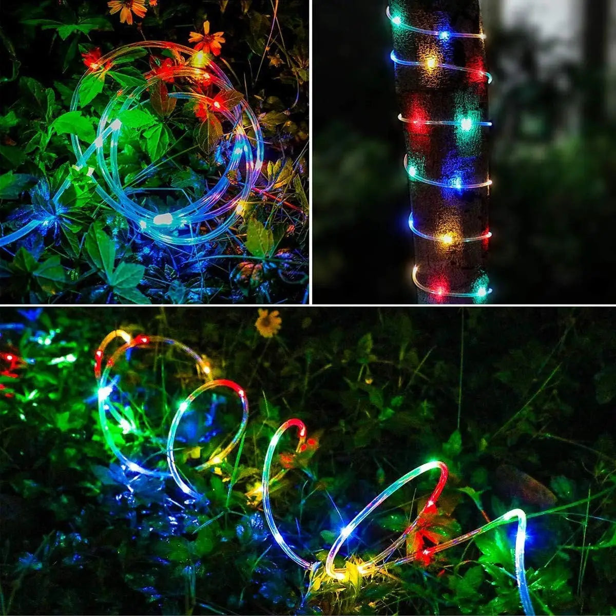 LED Solar Strip Rope Tube Fairy Light Solar Powered Garland