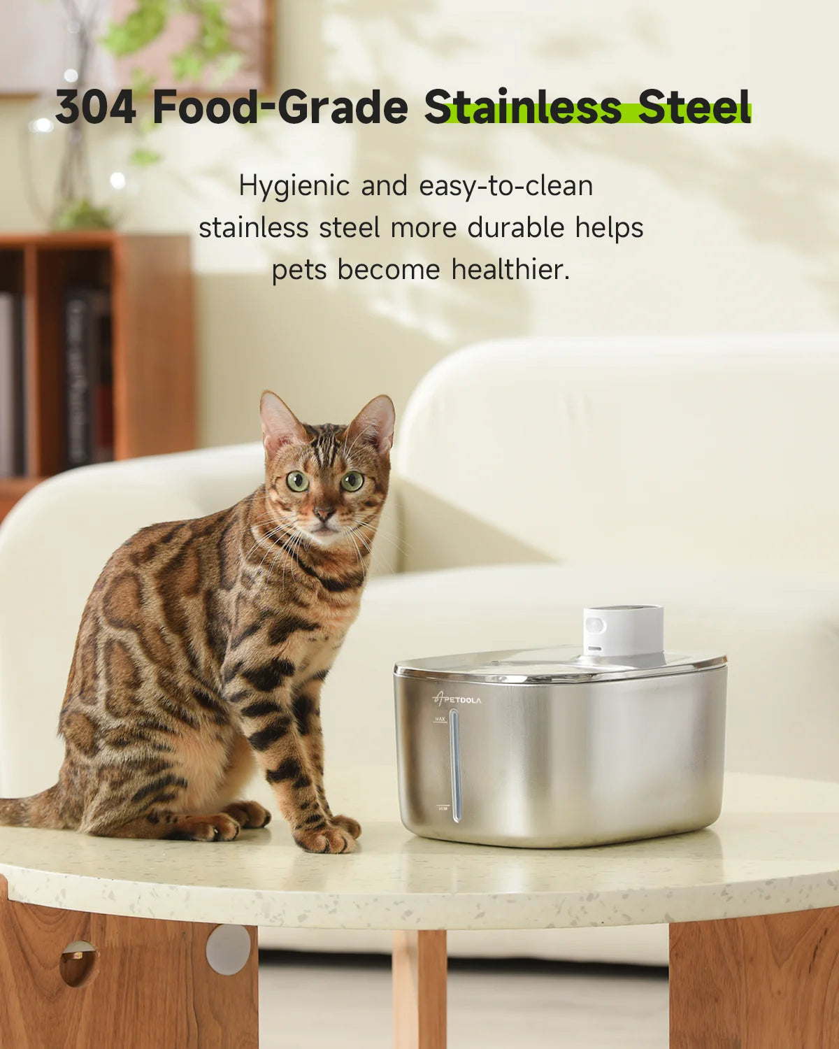 APETDOLA 4L Wireless Cat Water Fountain Auto Sensor Drinking
