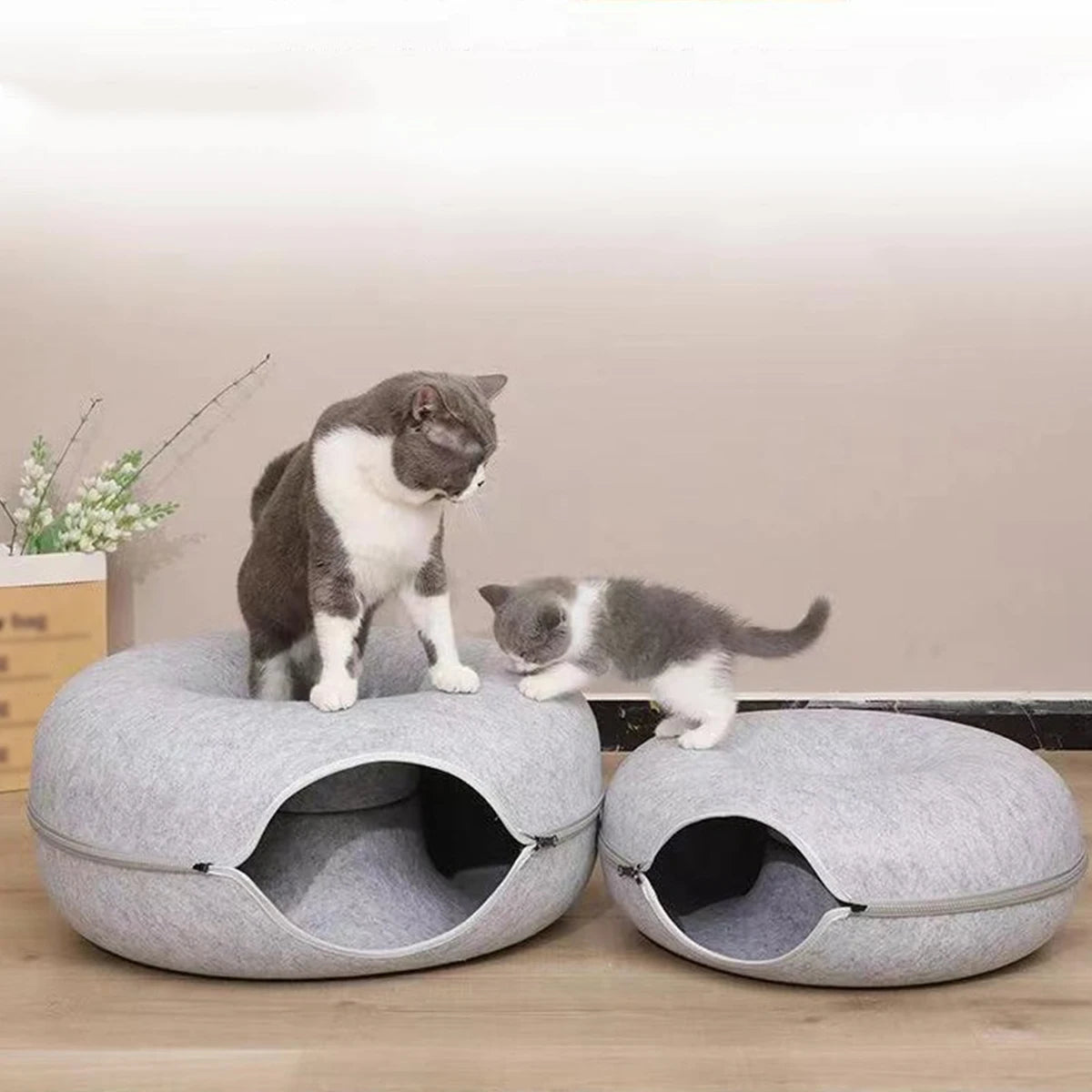 B-Tunnel Donut Cat Bed Interactive Tunnel Pet