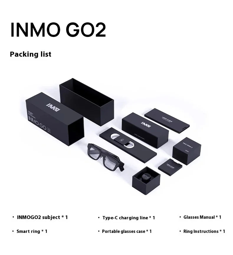 INMO Go2 Smart AR Translation Glasses Wireless AI Assistant