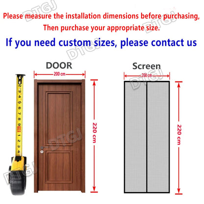 Magnetic Door Screen Insect Mosquito Net Curtain Black Fly
