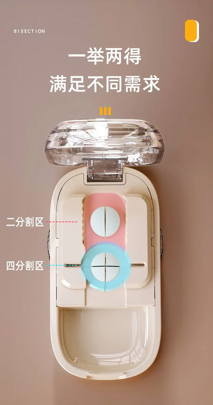 New Quartering Pill Cutter Storage Box Medicine