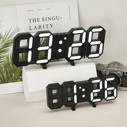LED Digital Alarm Clock Wall Hanging With 3D Display