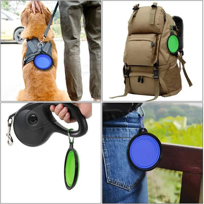Folding Portable Silicone Dog Feeder Bowl 2 In 1 Pet Dispenser
