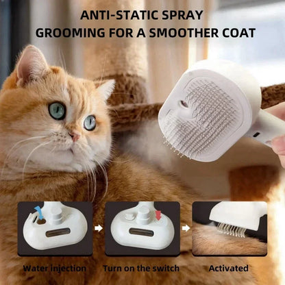 Pet Spray Grooming Comb Steamy Floating Hair Removal