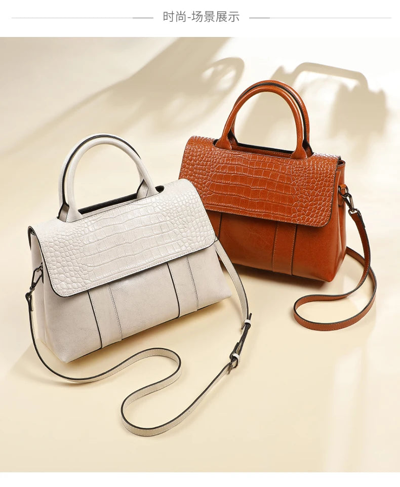 Women's Cowhide Genuine Leather Bag Crossbody Design