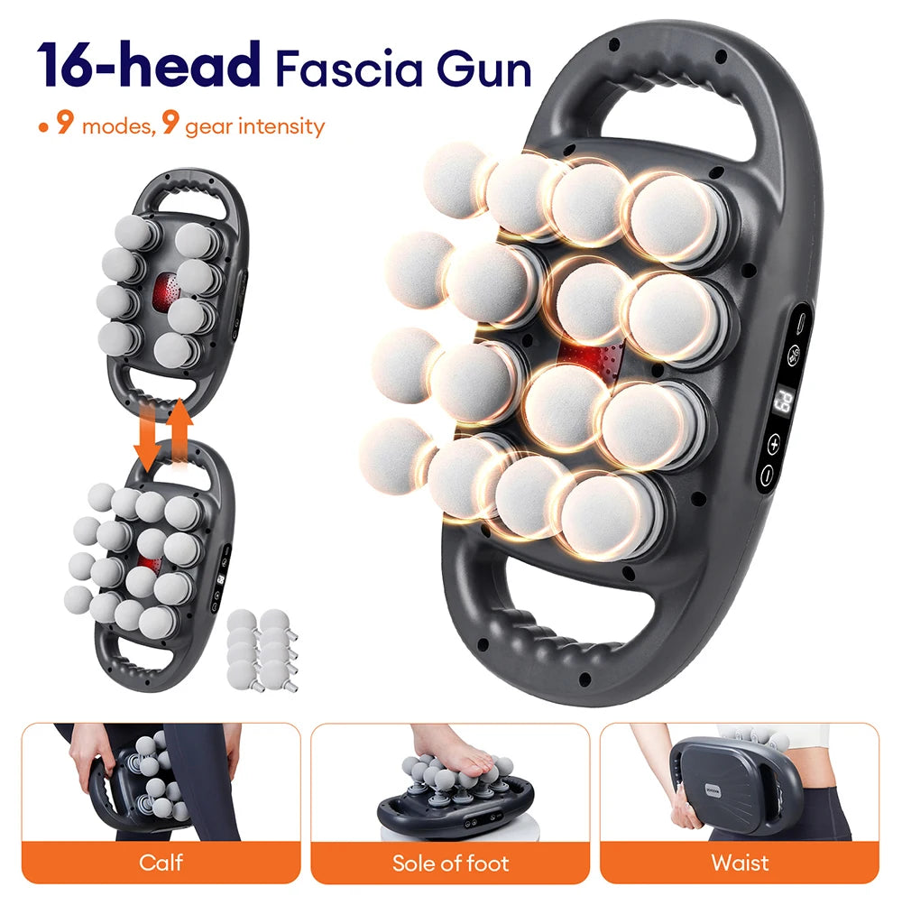 8/16 Heads Body Massage Gun High-Frequency Vibration