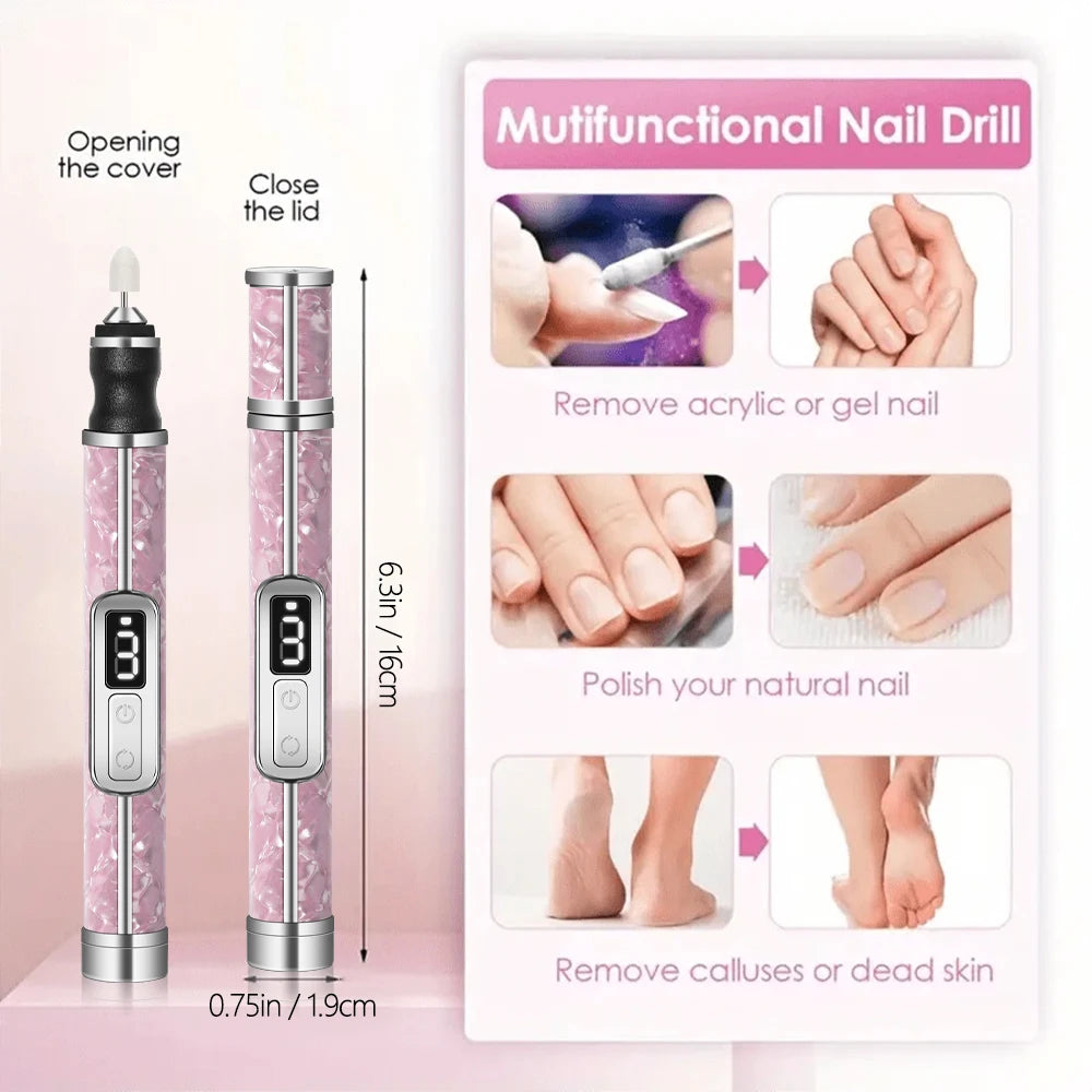 Cordless Electric Nail File Set 4 Adjustable Speeds