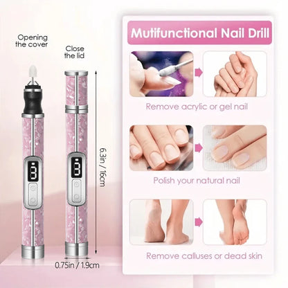 Cordless Electric Nail File Set 4 Adjustable Speeds
