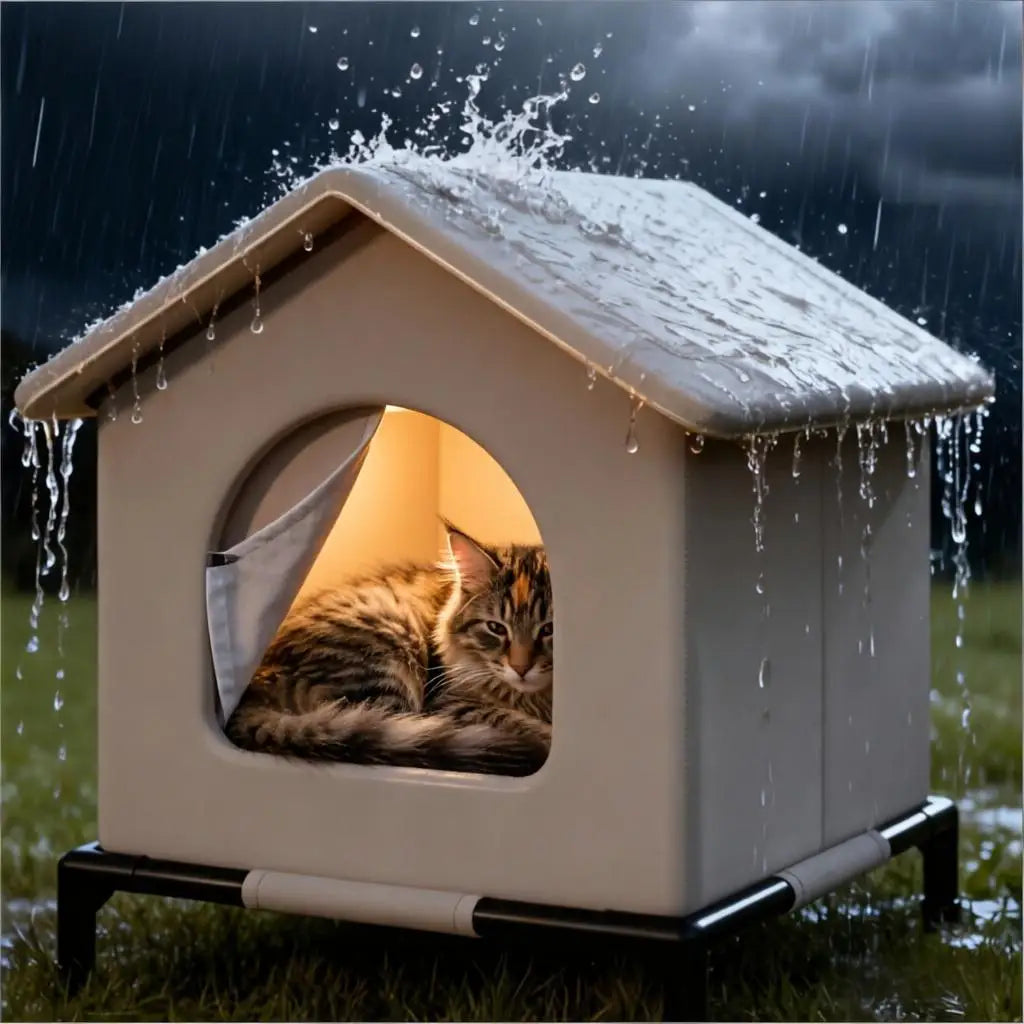 Stray Cat Houses with Mat Waterproof Summer Cool