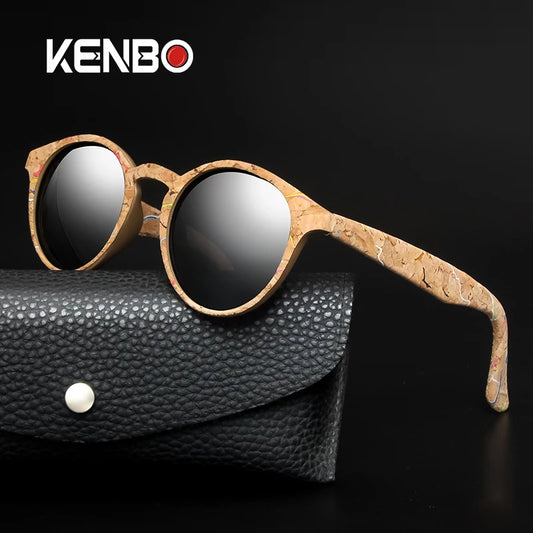 Kenbo Fashion Wood Grain Round Polarized Sunglasses