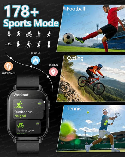 New For Android iOS Outdoor GPS Smart Watch Men 2.01" HD AMOLED