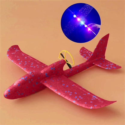 Electric Foam Plane Glider Hand Throw Airplane with LED Light