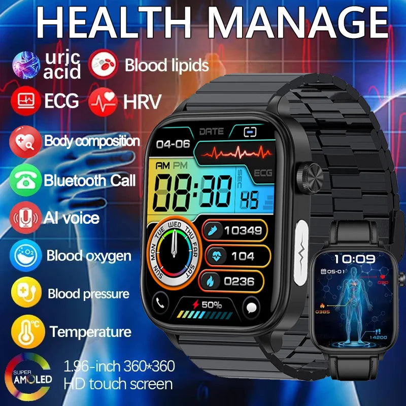 New AI Diagnosis Blood Lipids Body composition Test Smart Watch