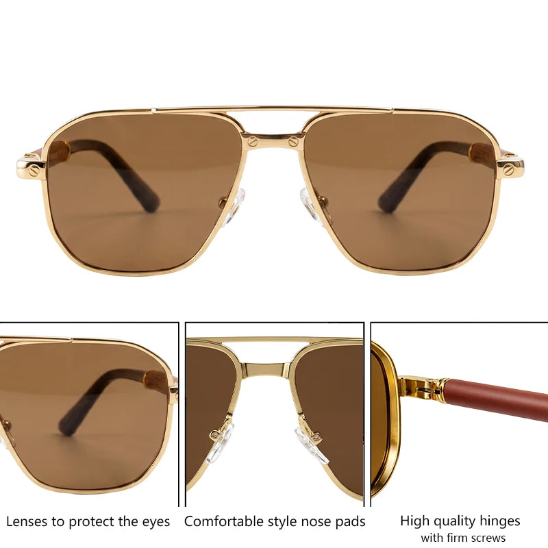 Square Punk Metal Frame Sunglasses Men Luxury Designer