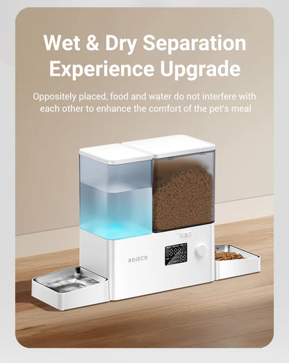 Automatic Pet Feeder Water Fountain 2 in 1 Drinking Feeding