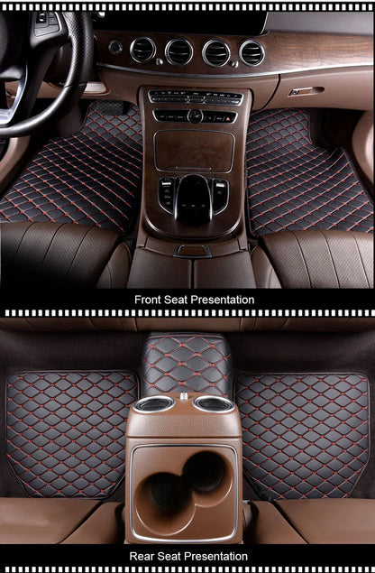 Universal 5Pcs Car Floor Mats PU Leather Waterproof Dust-Proof