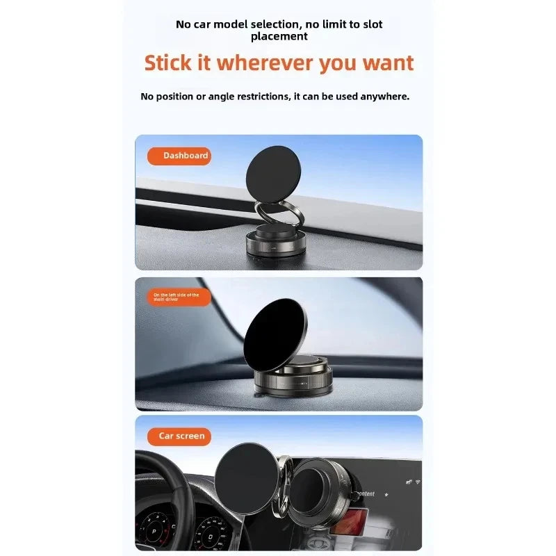 Magnetic Phone Holder for car, 360° Rotatable, Foldable & Adjustable
