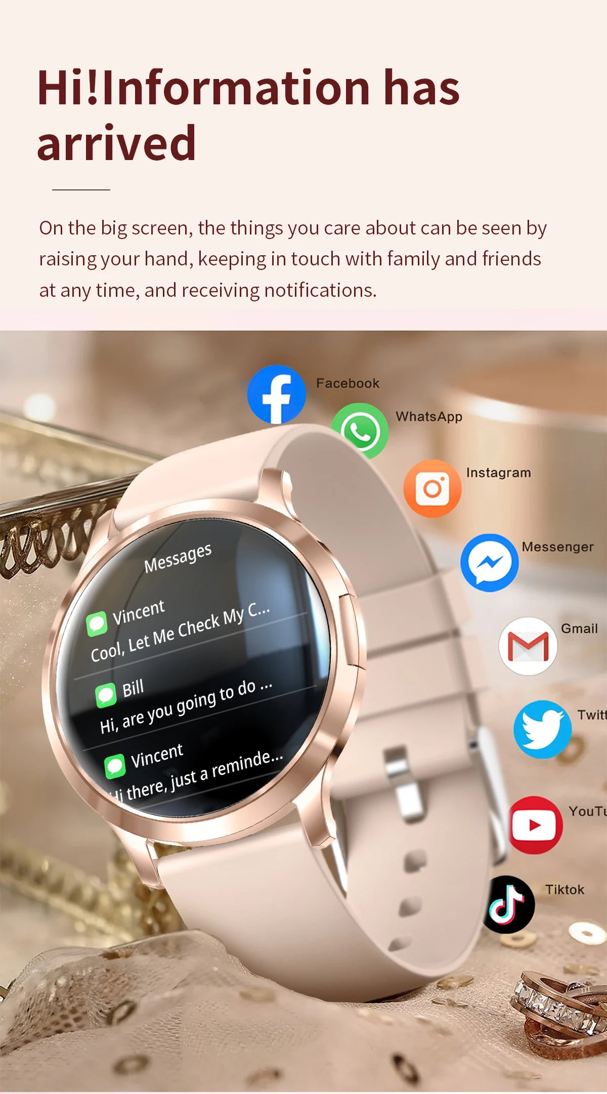 New Smart Watch For Women Gift 1.32 Inch Full Touch Screen