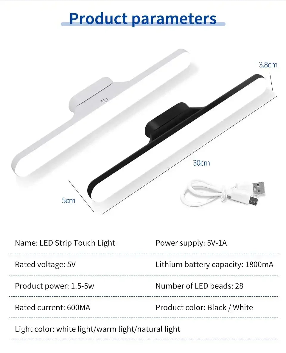 Rechargeable LED Magnetic Mirror Light Dimmable Eye-Protection